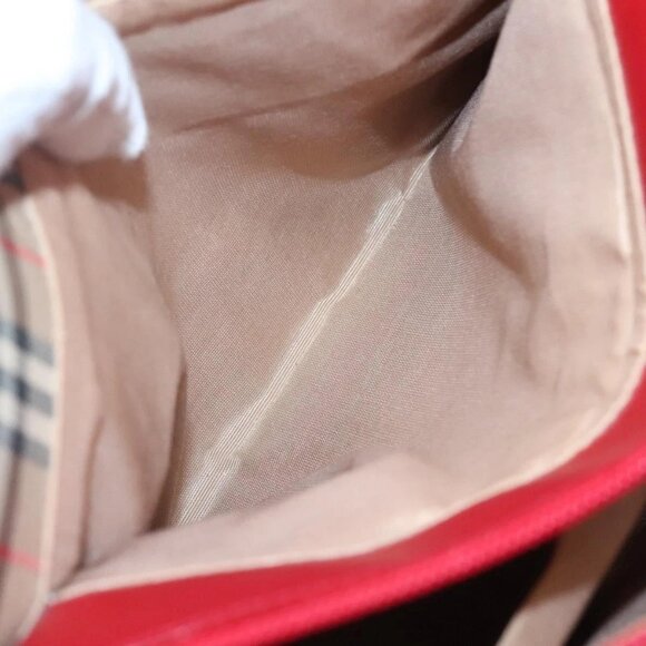 BURBERRY Nova Check Hand Bag Canvas Beige Gold Auth 120804 - Picture 13 of 16